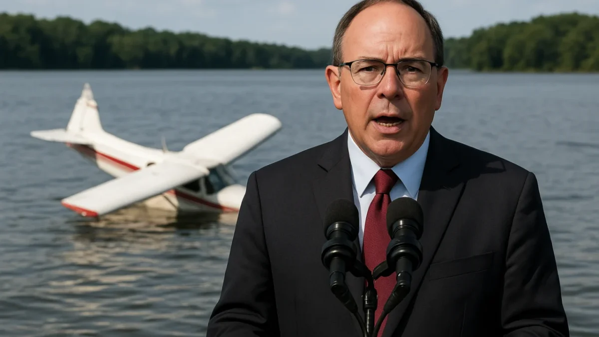 Avião do deputado Tom Tiffany afunda após pouso de emergência em lago de Wisconsin; ele nada até a margem