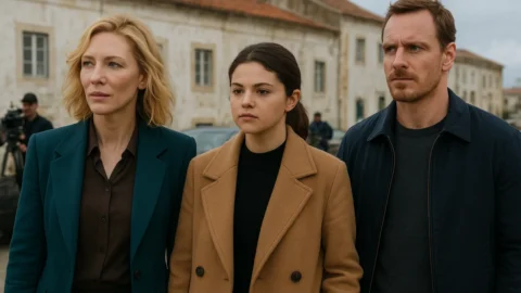 Cate Blanchett, Selena Gomez e Michael Fassbender filmaram cenas em Almada para o novo filme de Brady Corbet