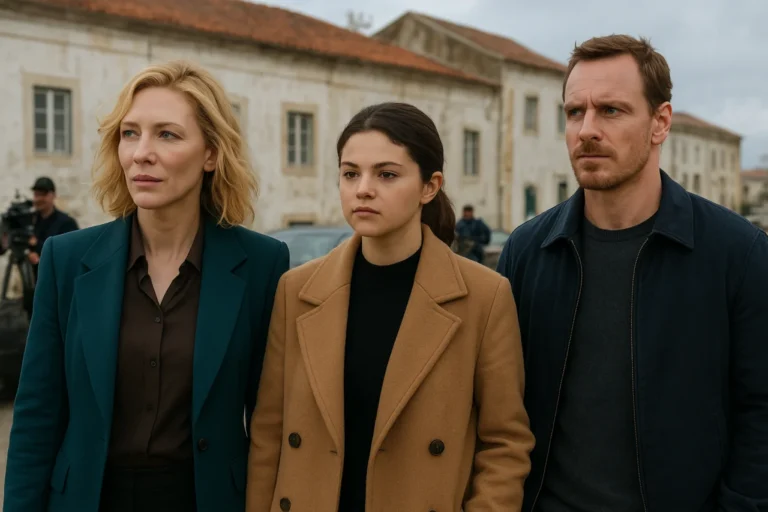 Cate Blanchett, Selena Gomez e Michael Fassbender filmaram cenas em Almada para o novo filme de Brady Corbet