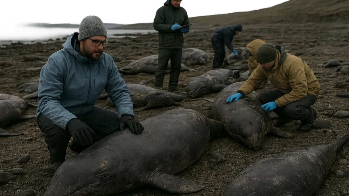 Cientistas investigam morte de centenas de filhotes de baleia na Patagônia