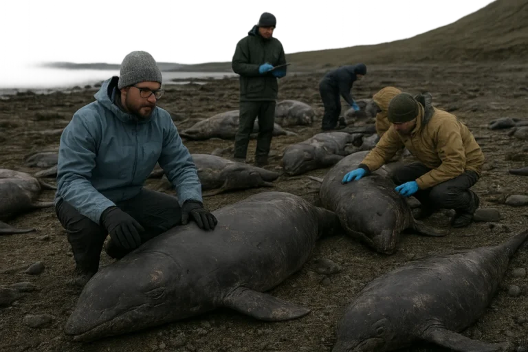 Cientistas investigam morte de centenas de filhotes de baleia na Patagônia