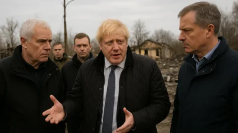Ex-chefe da CIA e Boris Johnson passaram por estação atingida por drone russo na fronteira Polônia‑Ucrânia