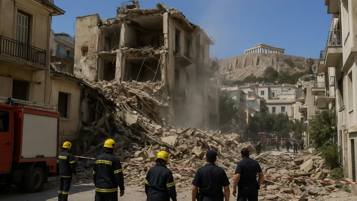 Explosão em bairro turístico de Atenas derruba prédio perto da Acrópole; há feridos