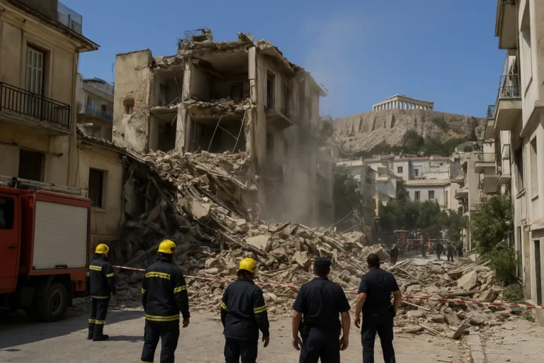 Explosão em bairro turístico de Atenas derruba prédio perto da Acrópole; há feridos