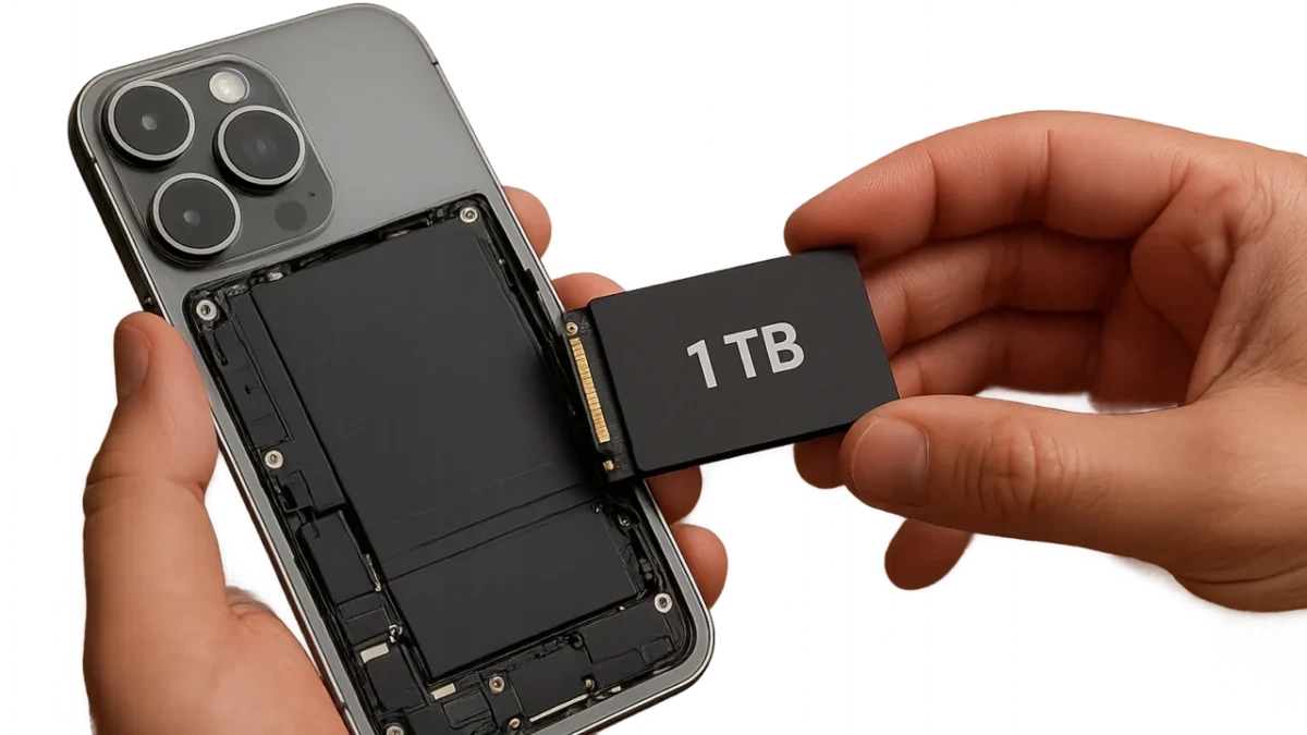 iPhone 18 Pro: tentativa de instalar SSD de 1 TB em modelo de 256 GB fracassa; variantes maiores usam QLC mais lento