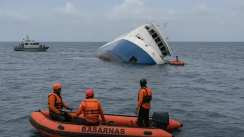 Mais de 125 pessoas desaparecem após balsa Virgo Transport 8 afundar no Mar de Java