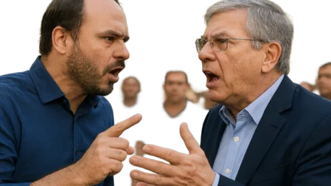 Troca de farpas entre Carlos Bolsonaro e Esperidião Amin esquenta disputa pelo Senado em Santa Catarina