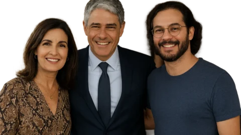 Túlio Gadêlha compartilha foto de Fátima Bernardes ao lado de William Bonner e legenda gera repercussão