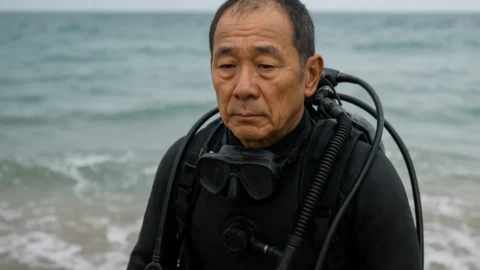 Viúvo japonês já fez mais de 760 mergulhos no Pacífico em busca da esposa levada pelo tsunami de 2011