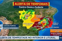 Centro-Oeste e Sudeste do país com alertas de tempestades e perigo emitidos pelo Inmet