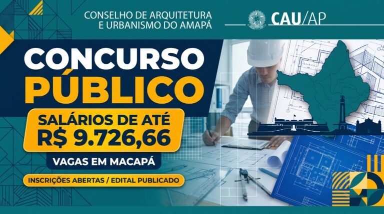 Conselho de Arquitetura e Urbanismo do Amapa abre concurso publico em Macapa com salarios de ate R 9.72666