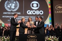 Globo recebe prêmio internacional da ONU em Cannes por impacto social e práticas sustentáveis no setor audiovisual brasileiro