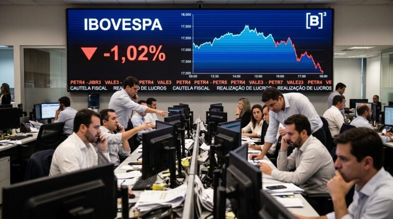 Ibovespa despenca 1% após recordes históricos impulsionado por realização de lucros, cautela com eleições presidenciais e cenário fiscal tenso