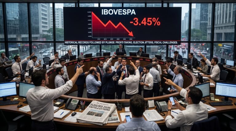 Ibovespa despenca após recordes históricos pressionado por realização de lucros cautela eleitoral acirrada e cenário fiscal desafiador