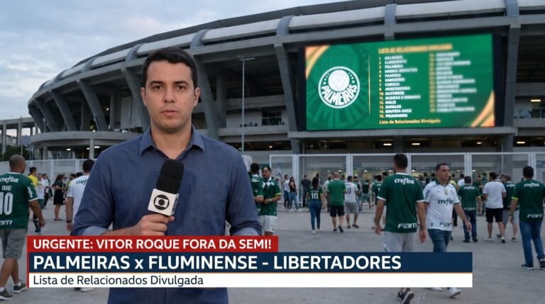 Palmeiras perde Vitor Roque para semifinal da Libertadores contra o Fluminense no Maracanã e divulga lista de relacionados