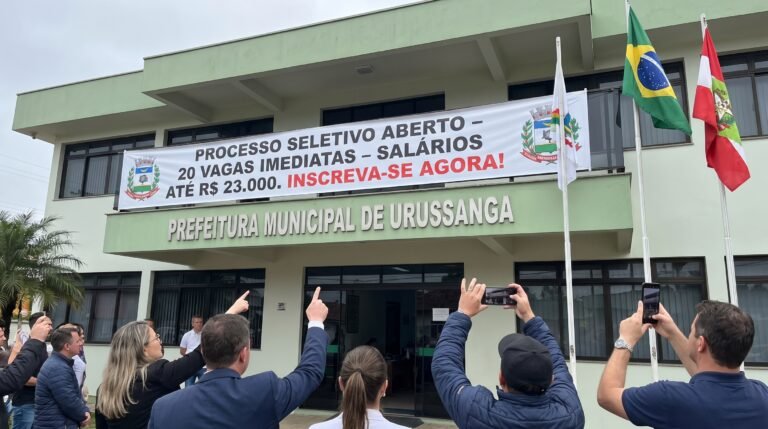 Prefeitura de Urussanga abre processo seletivo com 20 vagas imediatas e salarios que chegam a surpreendentes R 23 mil reais em Santa Catarina