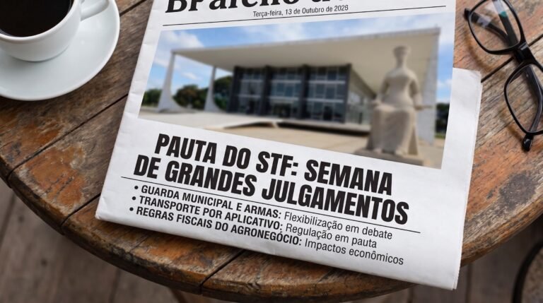 Supremo Tribunal Federal define pauta da semana com julgamento sobre porte de arma para guardas municipais, transporte por aplicativos e regras tributárias do agronegócio