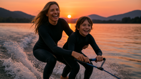Fernanda Lima se diverte com o filho João em Milão durante aventura aquática marcante e emocionante na Europa