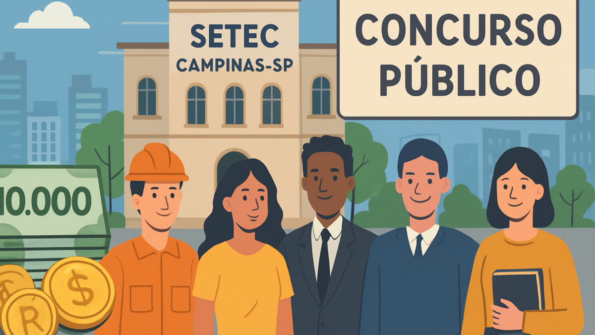 SETEC Campinas SP abre concurso público com salários de até R$ 10 mil e muitas vagas para diversos níveis de escolaridade