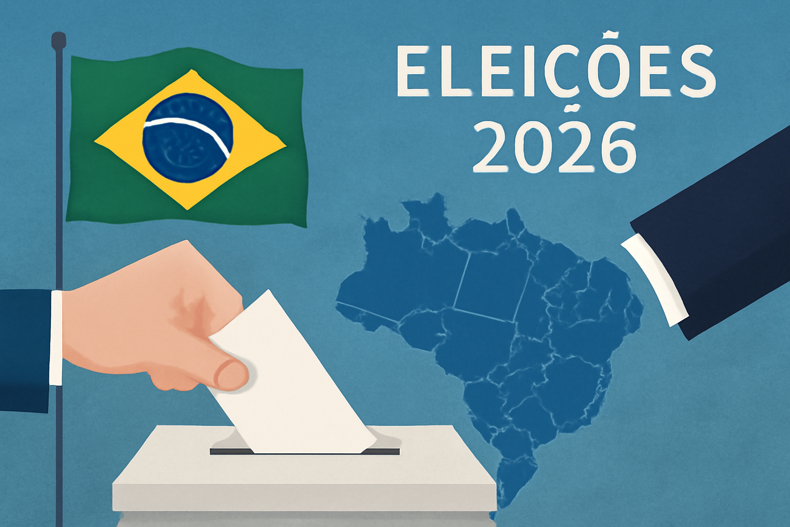 Capa horizontal 16:9 sobre eleições 2026 descubra estados com maior chance de governador ser eleito no 1º turno neste domingo