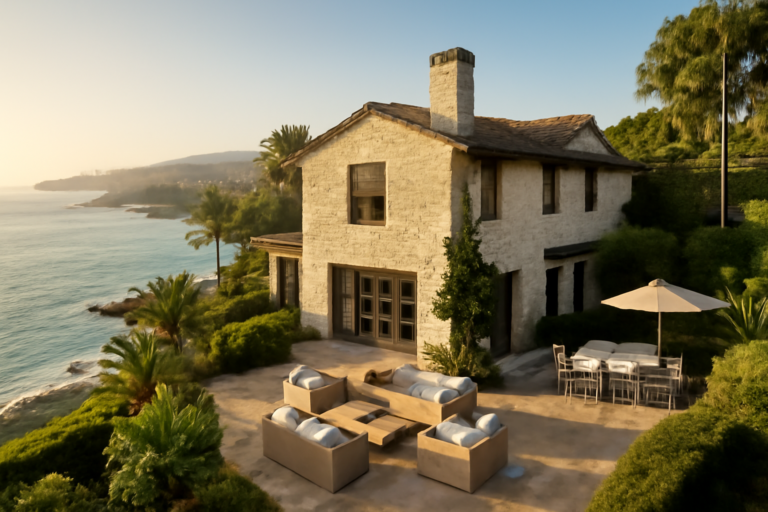 casa diane keaton laguna retrata a casa em Laguna Beach em venda hipotética, capa 16:9, sem textos.