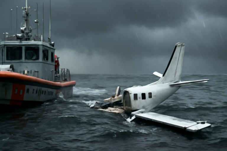 guarda costeira encontra destroços: capa retratando resgate naval após pane elétrica e tempestade, sem textos.