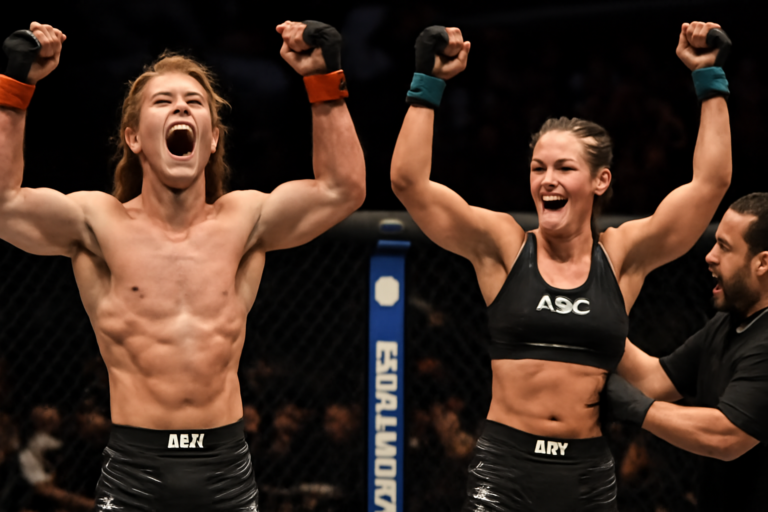 ufc 332 consolida payton: capa horizontal sem texto, Payton Talbott e Natalia Silva no topo