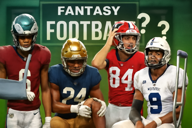 fantasy football semana 4: capa horizontal 16:9 destacando desfalques de Smith e Price e dúvidas de McConkey e Coker