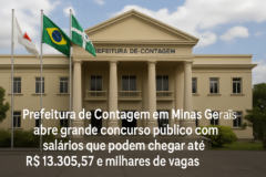 capa ilustrando prefeitura contagem minas gerais anunciando concurso público com vagas abertas