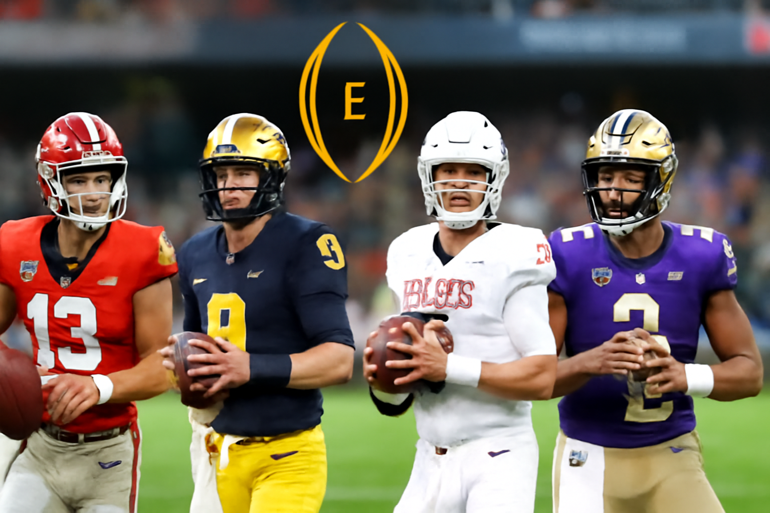 projeção college football playoff: capa horizontal 16:9 representando favoritos e surpresas no ranking após a Semana 5.