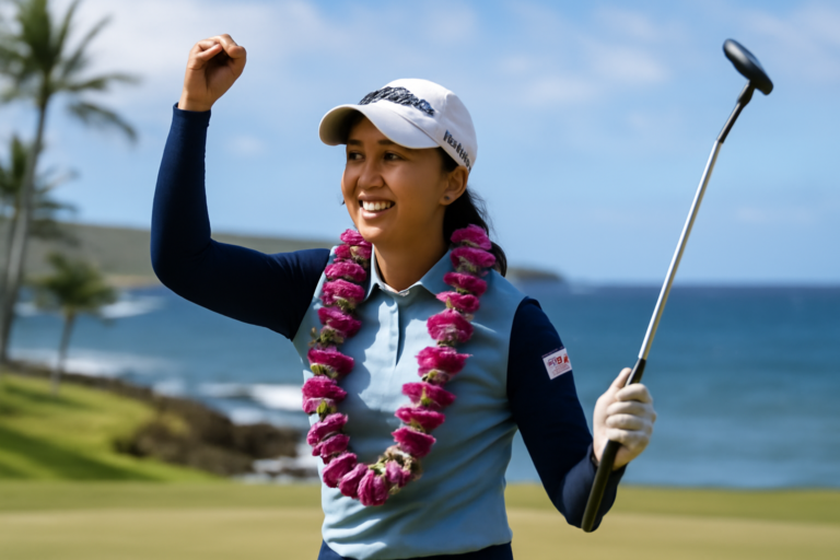 Imagem de capa destacando jeeno thitikul conquista título durante final emocionante no Havaí, vitória na LPGA.
