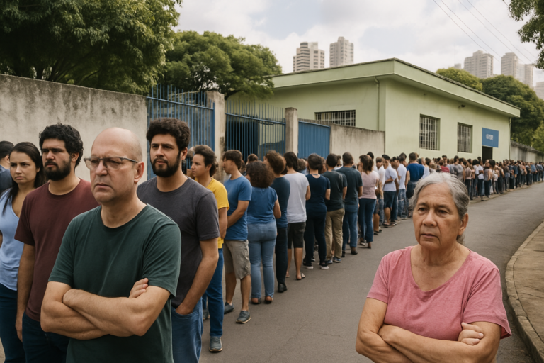 eleitores aguardam até quatro em fila para votar em BH, capa de eleição em Minas Gerais