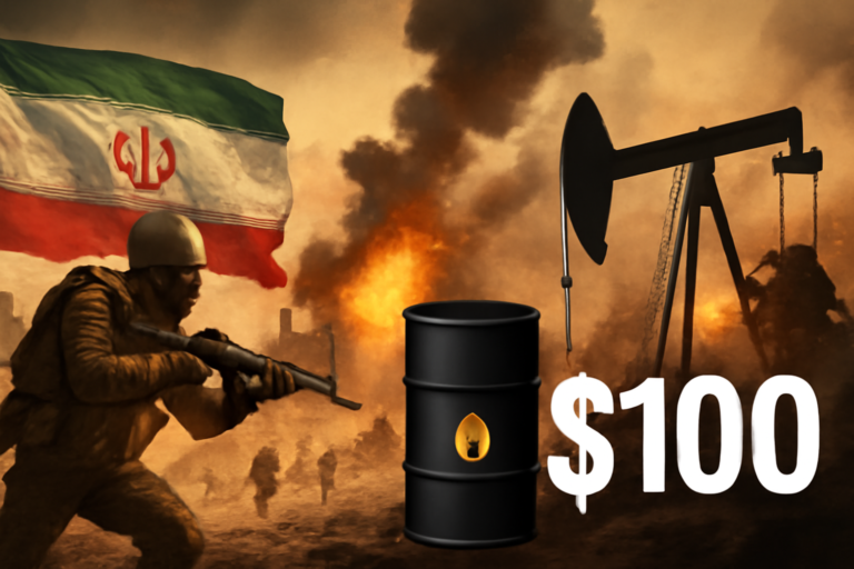 Representação visual da guerra irã preço petróleo, sugerindo tensão geopolítica e volatilidade da energia, sem textos na capa