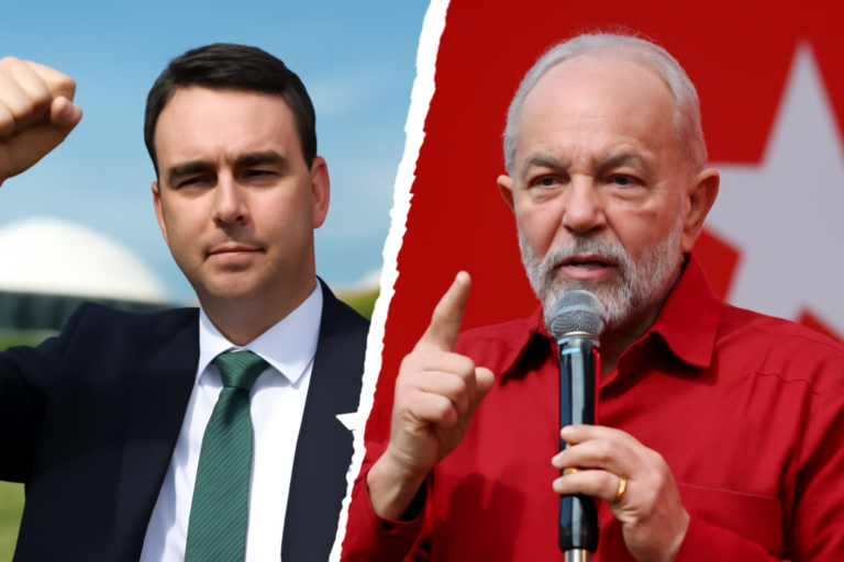 Capa horizontal 16:9 sem textos; ilustra flávio bolsonaro vence lula em quatro dos maiores colégios eleitorais.