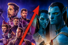Capa horizontal sem textos com o tema vingadores ultimato ultrapassa avatar, celebrando relançamento histórico
