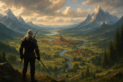 Imagem de capa 16:9 com o tema the witcher 4 tamanho, destacando mapa gigante e mundo aberto.
