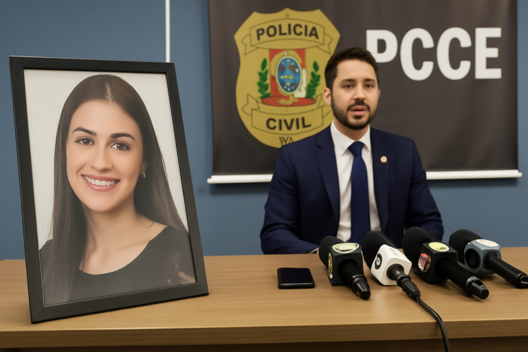caso isabelle caracristi pcce: capa de jornal retratando investigação de violência psicológica e fraude processual.