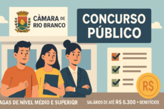 câmara rio branco ac capa horizontal 16:9 sem textos, retrata a Câmara de Rio Branco AC com anúncio de concurso público