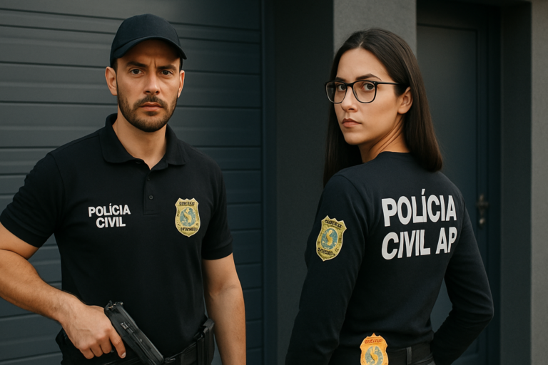 concurso polícia civil ap: capa 16:9 sem textos, retrata edital retificado com Delegado e Oficial Investigador