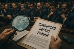 Capa horizontal 16:9 sem textos; investigações revelam que dezenas de parlamentares enfrentam acusações graves de corrupção.