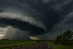 Capa horizontal ilustrando linha tempestades avança vendavais acima de 100 km/h sobre o Rio Grande do Sul
