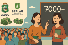 seduc seplag ceará lançam: capa 16:9 sem textos, retratando educação, governo e oportunidades para docentes