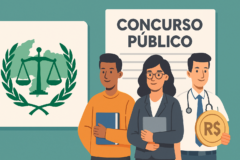 Capa horizontal 16:9, sem textos escritos, representando defensoria pública estado paraíba oferecendo concurso público com vagas para nível médio e superior.