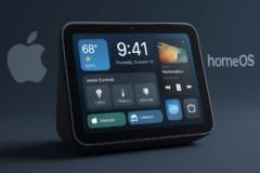 Imagem de capa 16:9 com apple prepara novo cérebro para a casa inteligente, evidenciando tela de 6 polegadas e homeOS
