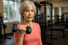 Capa horizontal 16:9 com Jane Fonda, aos 87 anos eterna, mostrando força e treino diário, sem textos na imagem.