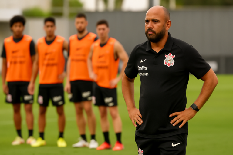 Imagem de capa: corinthians convoca técnico sub William Batista para treinar elenco profissional antes do clássico.