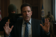 Capa horizontal 16:9 para novo filme ben affleck, retratando sequestro político sem textos escritos