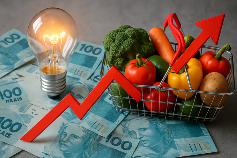 Imagem de capa ilustrando ipca dispara inflação brasil em setembro, com foco em energia elétrica e alimentos.
