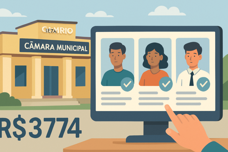 câmara cesário lange sp capa horizontal 16:9 representando abertura de concurso público na Câmara de Cesário Lange SP.
