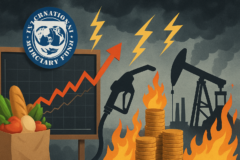 Imagem de capa ilustrando fmi alerta que disparadas e impactos de preços de alimentos e energia na inflação.